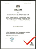 Tax & Profit Certifikát Prověřená společnost